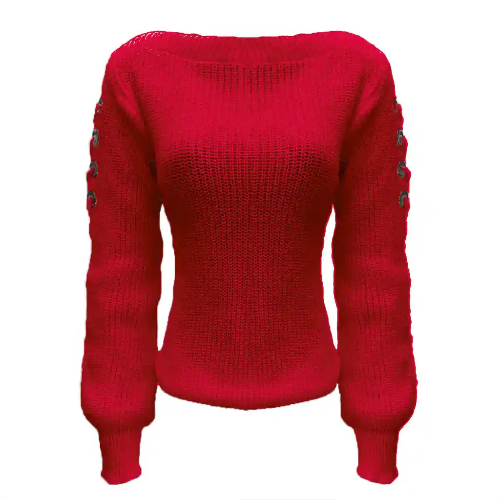 Saco Buso Sweater Tejido Mujer Buzo Diseño Ojaletes