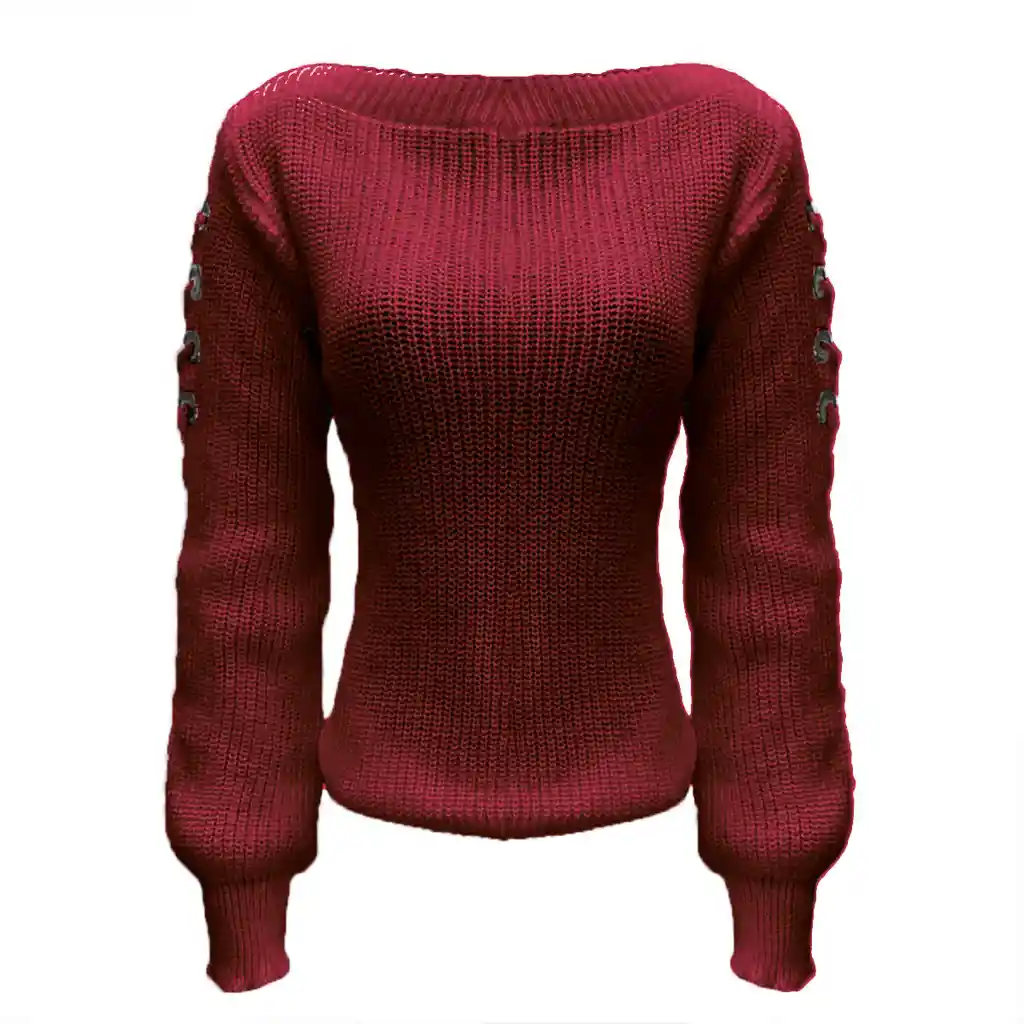 Saco Buso Sweater Tejido Mujer Buzo Diseño Ojaletes