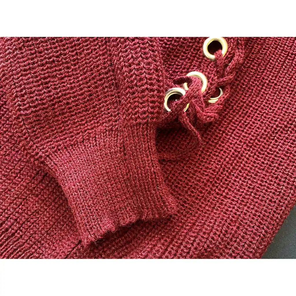 Saco Buso Sweater Tejido Mujer Buzo Diseño Ojaletes
