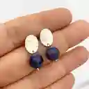 Aretes De Plata Martillada Y Lapislázuli