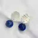 Aretes De Plata Martillada Y Lapislázuli