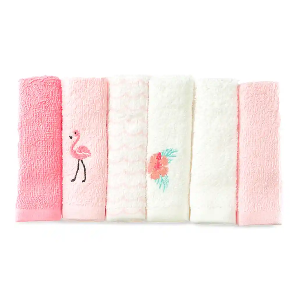 Paquete De Babitas Dinosaurio X6 Unidades Para Bebé, Set De Toallitas Con Diferentes Diseños, Hechas De Algodón Suave Y Absorbente, De Tamaño Ideal Para Llevar A Todos Lados - Hudson Baby