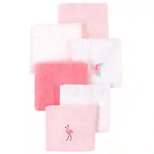 Paquete De Babitas Flamenco X6 Unidades Para Bebé, Set De Toallitas Con Diferentes Diseños, Hechas De Algodón Suave Y Absorbente, De Tamaño Ideal Para Llevar A Todos Lados - Hudson Baby