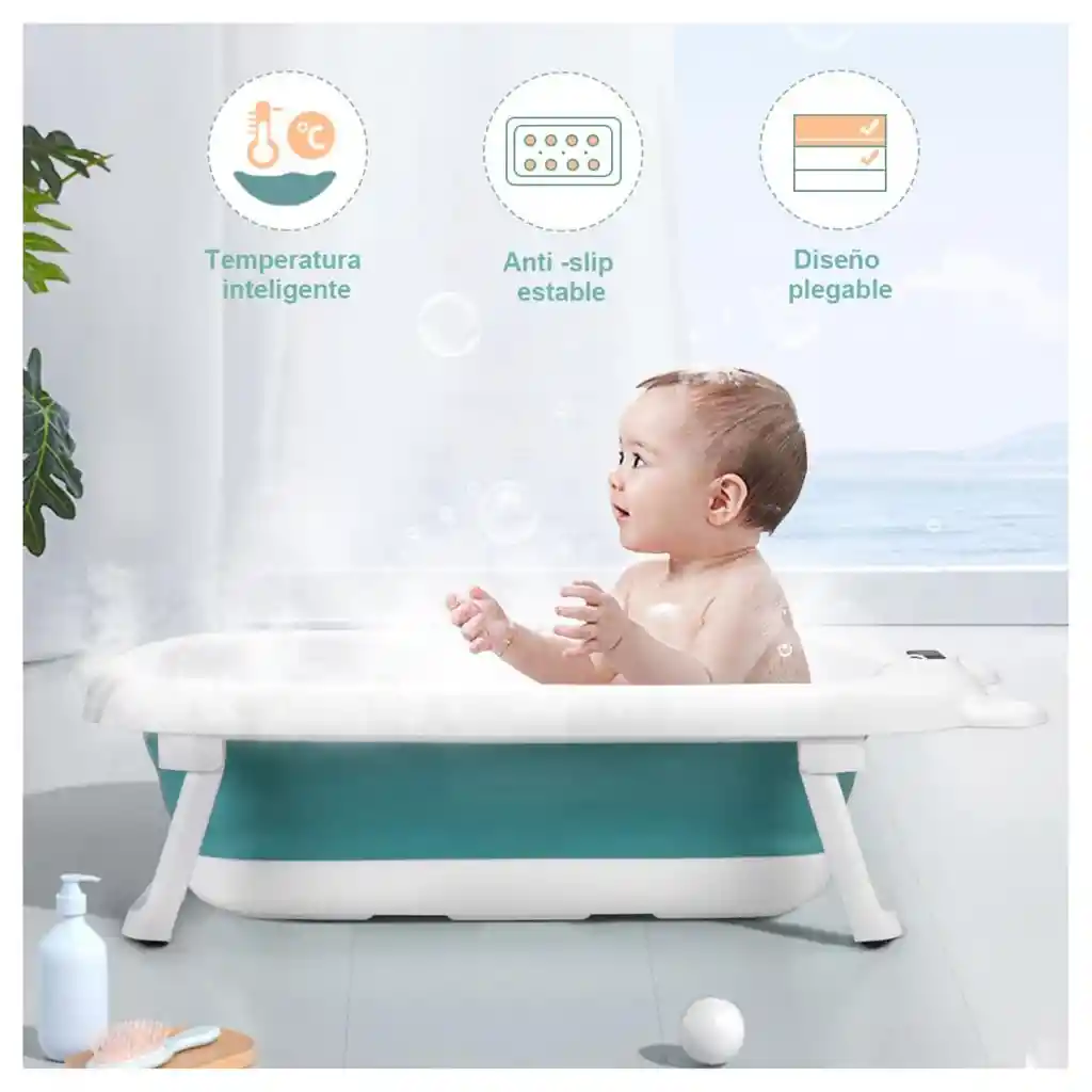 Tina De Baño Plegable Y Portátil Para Bebés