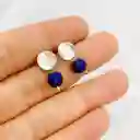 Aretes De Plata Y Piedra Lapislazuli