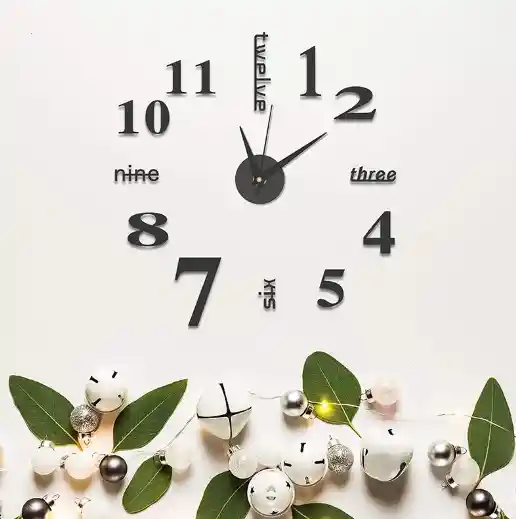 Reloj Pared, 40cm Diseño Pegatina Sticker 3d