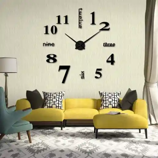 Reloj Pared, 40cm Diseño Pegatina Sticker 3d