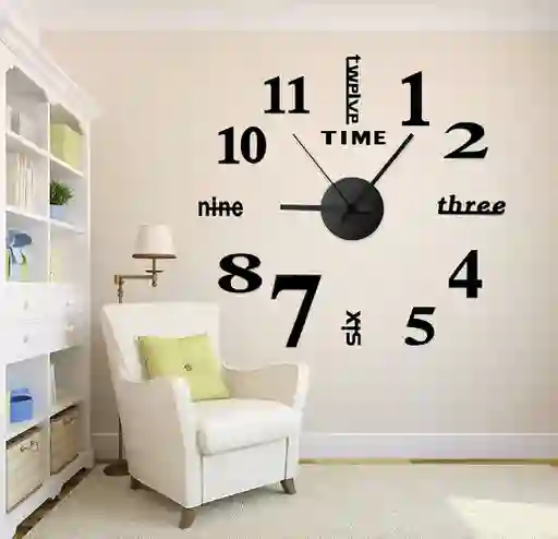 Reloj Pared, 40cm Diseño Pegatina Sticker 3d