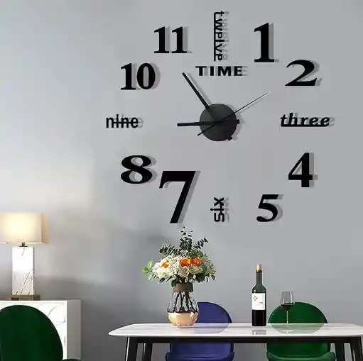 Reloj Pared, 40cm Diseño Pegatina Sticker 3d