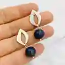 Aretes Pétalos De Plata Y Piedras Naturales