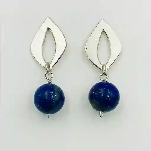 Aretes Pétalos De Plata Y Piedras Naturales