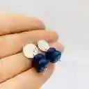 Aretes De Plata Martillada Y Piedras Lapislazuli