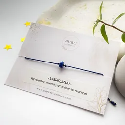 Pulsera Basica Cuarzo Picado Lapislazuli.