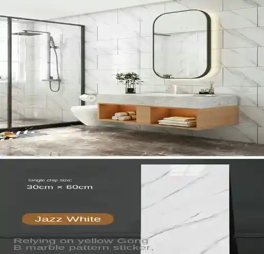 Azulejo Adhesivo 60 X 30 Blanco Satinado Pegatina Decorativa