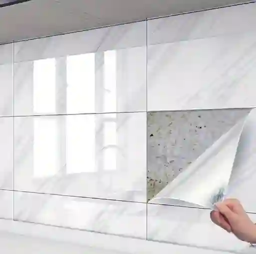 Azulejo Adhesivo 60 X 30 Blanco Satinado Pegatina Decorativa