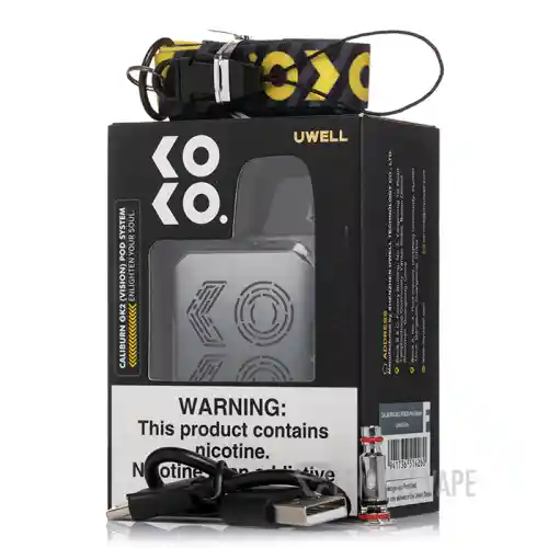 Dispositivo Uwell Caliburn Gk2 Vision Kit Limpid Black + Obsequio Liquido