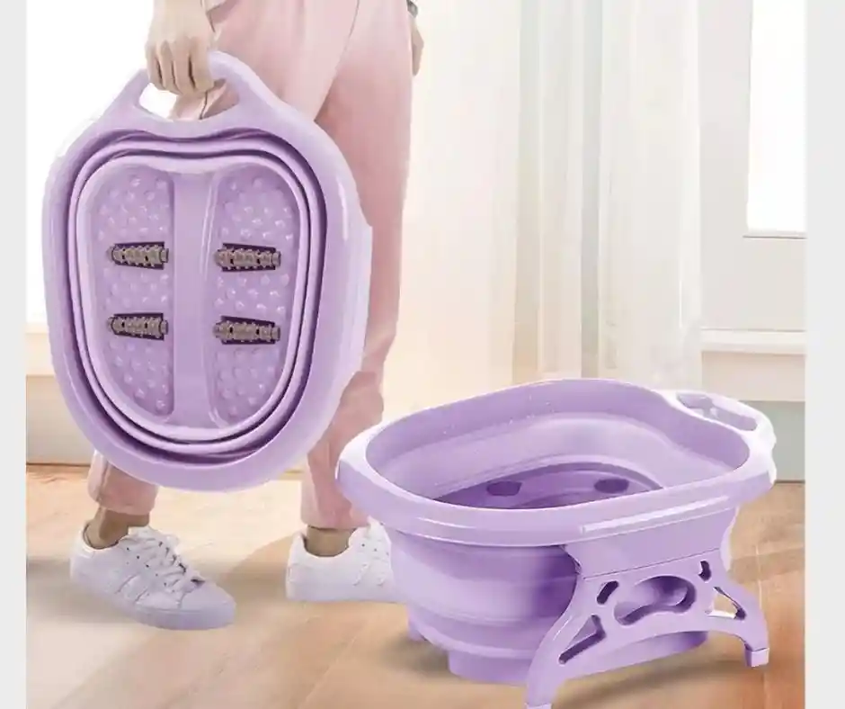 Bañera Para Pies Plegable Con Rodillo Masajeador, Pedicure
