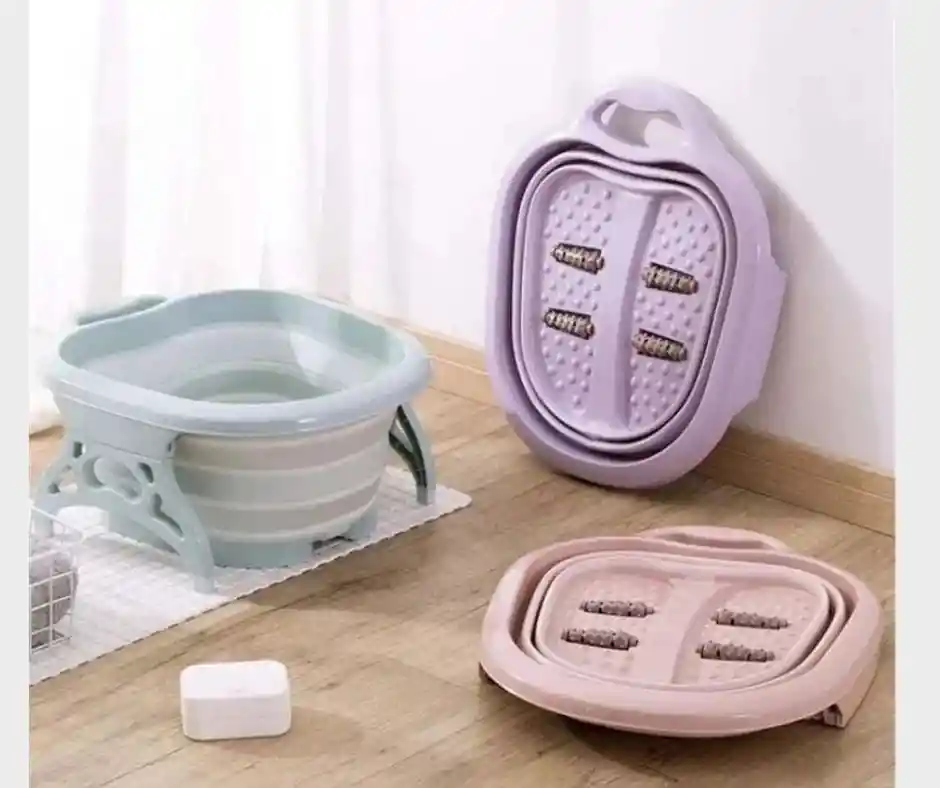 Bañera Para Pies Plegable Con Rodillo Masajeador, Pedicure