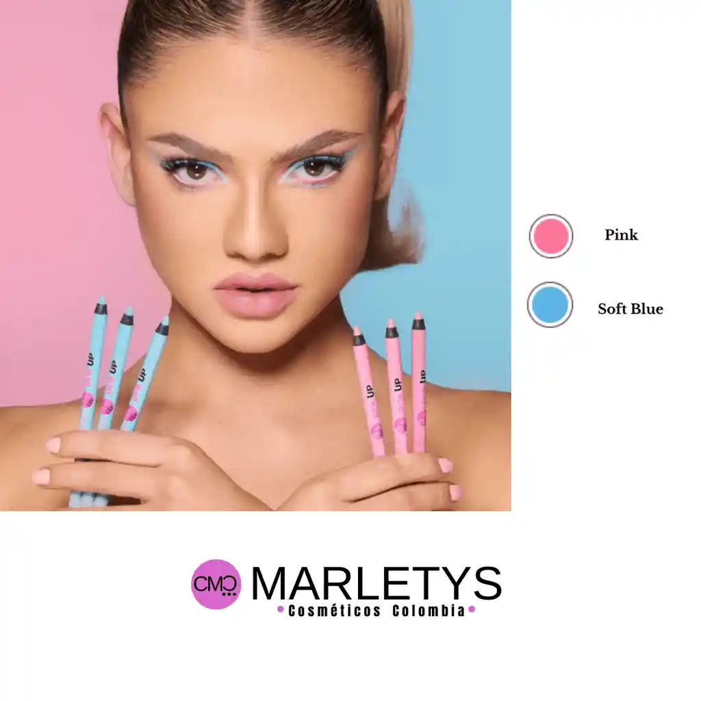 Lápiz Delineador Ojos Pink Up - Tono Soft Blue