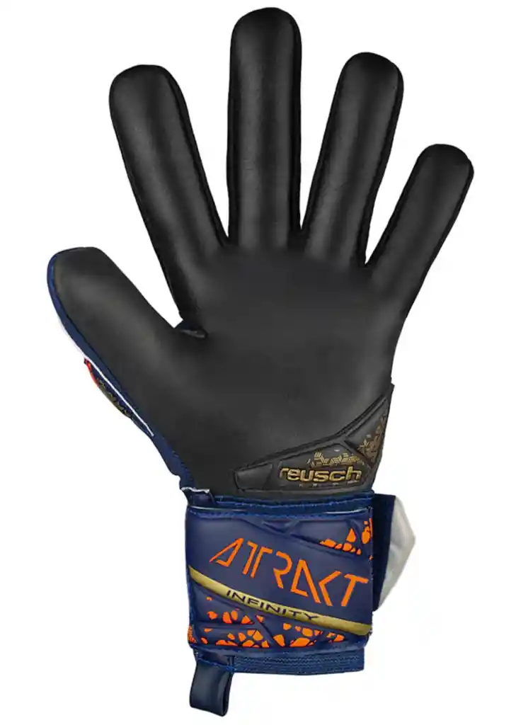 Guantes De Futbol Reusch Attrakt Infinity-4411 /azul-naranja Talla: 10