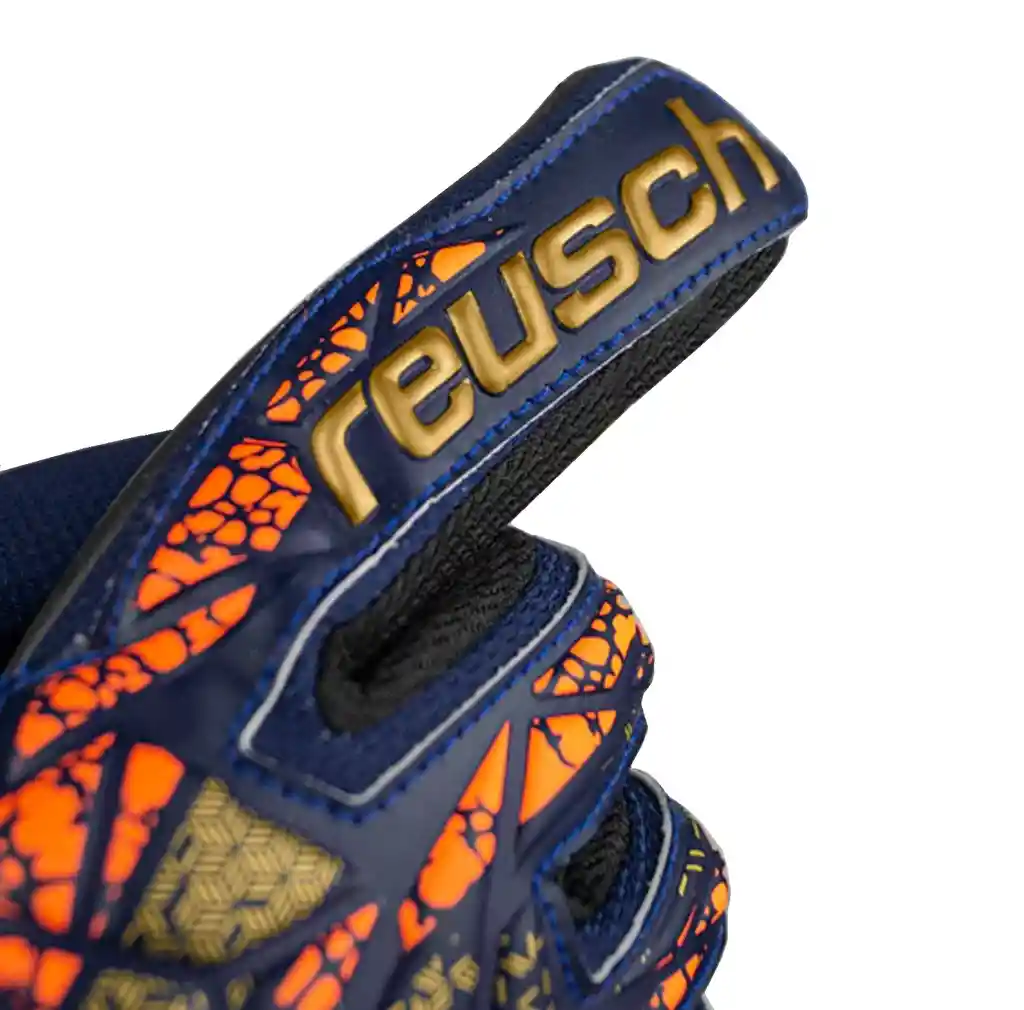 Guantes De Futbol Reusch Attrakt Infinity-4411 /azul-naranja Talla: 10