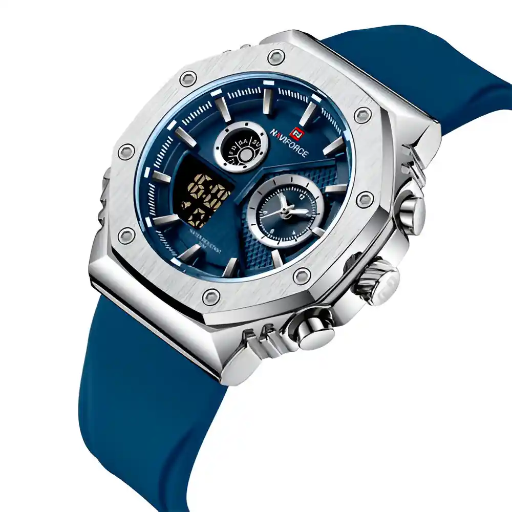 Reloj Naviforce Deportivo Nf9216t Goma Hombre Led + Estuche