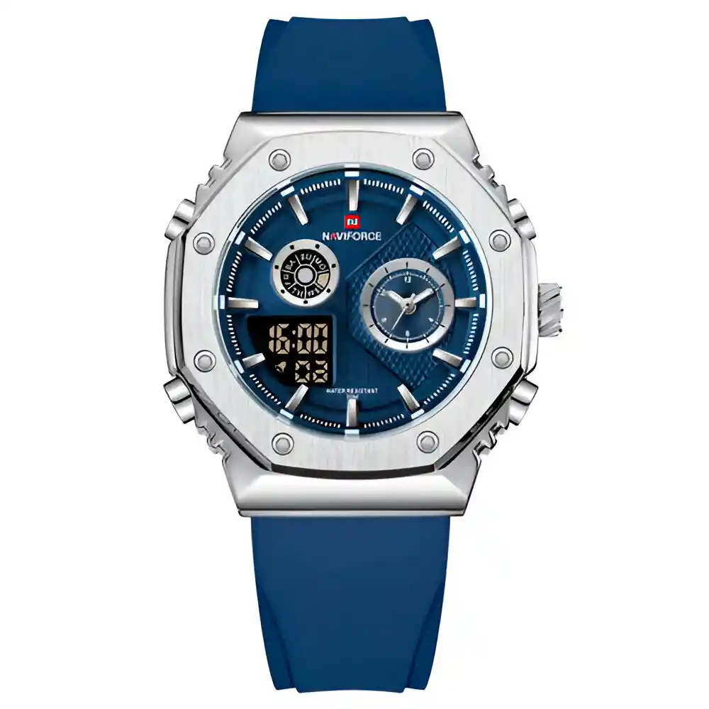 Reloj Naviforce Deportivo Nf9216t Goma Hombre Led + Estuche