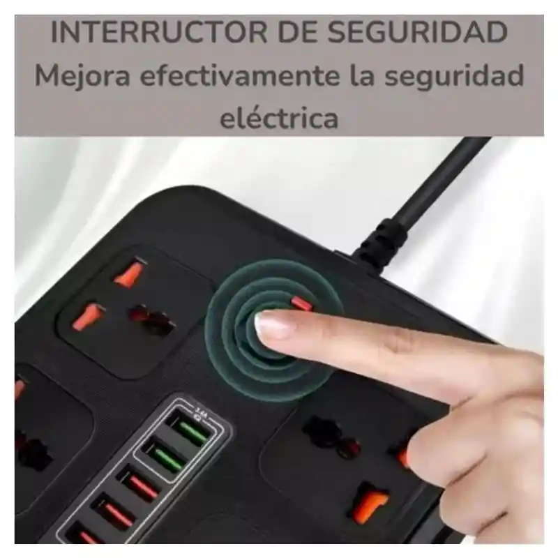 Estabilizador Multitoma De Corriente Regleta 110v Usb Y Usb-c