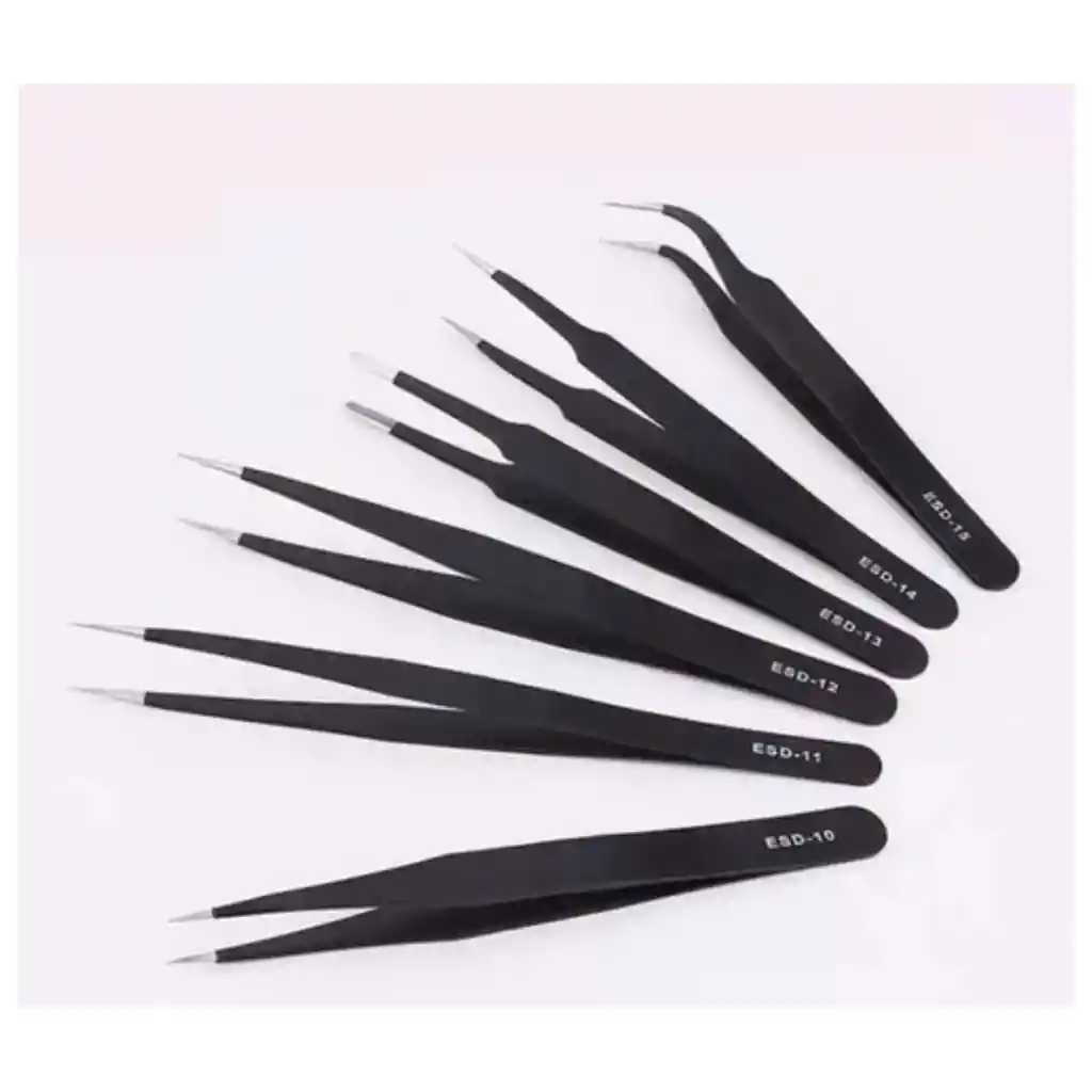 Kit De Pinzas Profesionales Antiestaticas