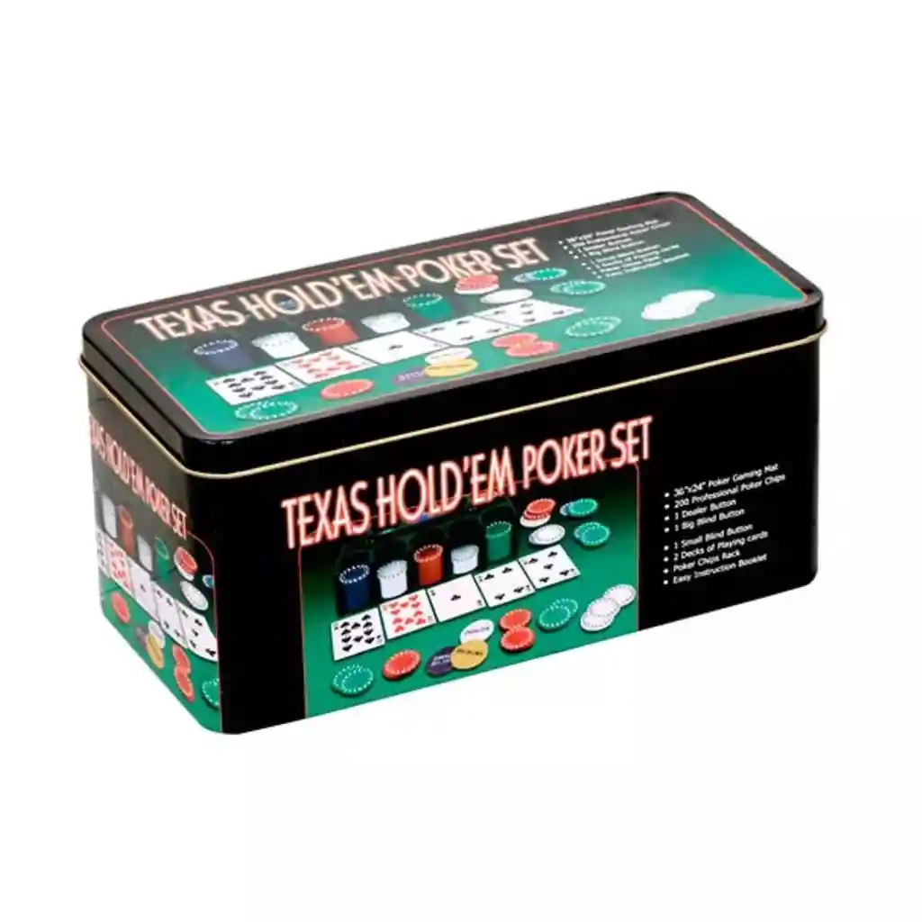 Set De Poker Tipo Casino Texas Hold Fichas Cartas Tapete