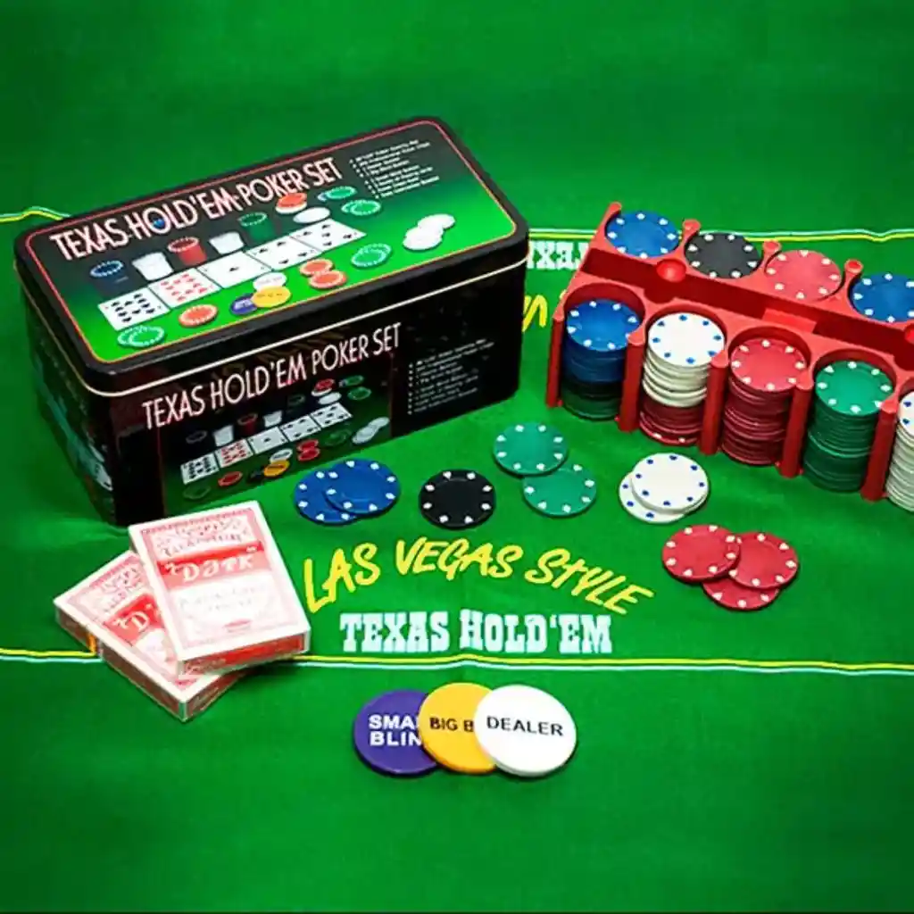 Set De Poker Tipo Casino Texas Hold Fichas Cartas Tapete