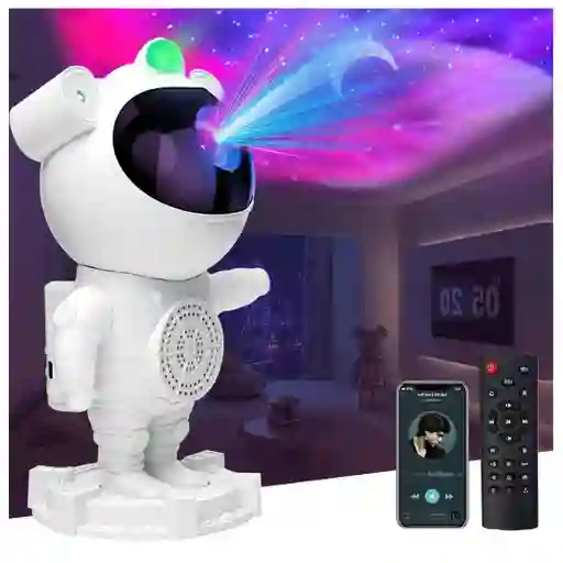 Proyector Astronauta Led Bluetooth Luna Aurora + Altavoz