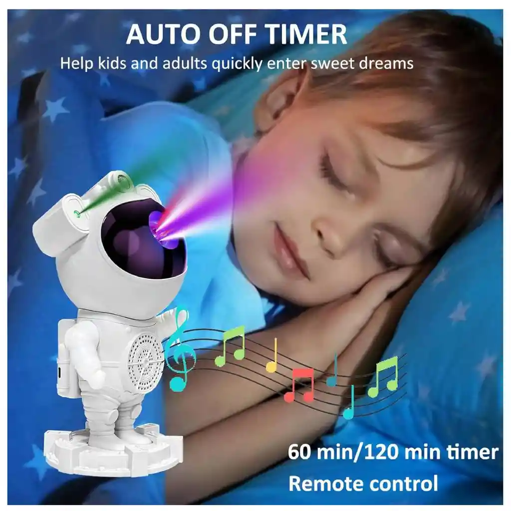 Proyector Astronauta Led Bluetooth Luna Aurora + Altavoz