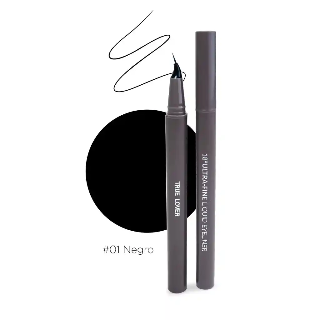 Delineador Líquido Ultrafino 18° Negro - True Lover