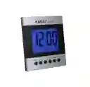 Reloj Multifuncional Alarma Digital, Sensor Calendario Y Termómetro (negro/plateado