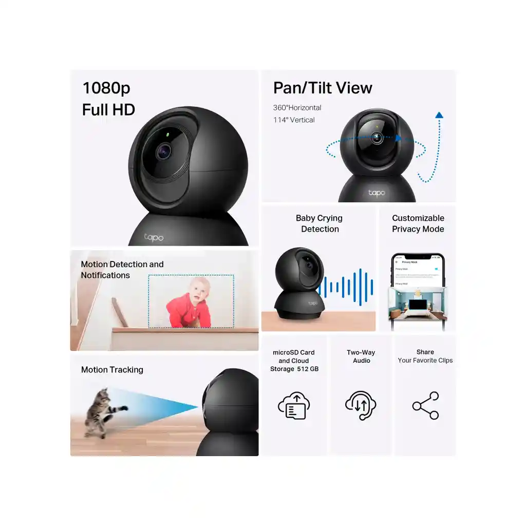 Camara Tapo C201 Tp-link 1080p Wifi Robotica Seguridad