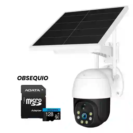 Cámara De Seguridad Uso Exterior Con Sirena Y Panel Solar Yt01+ Memoria Micro Sd De 32gb De Regalo
