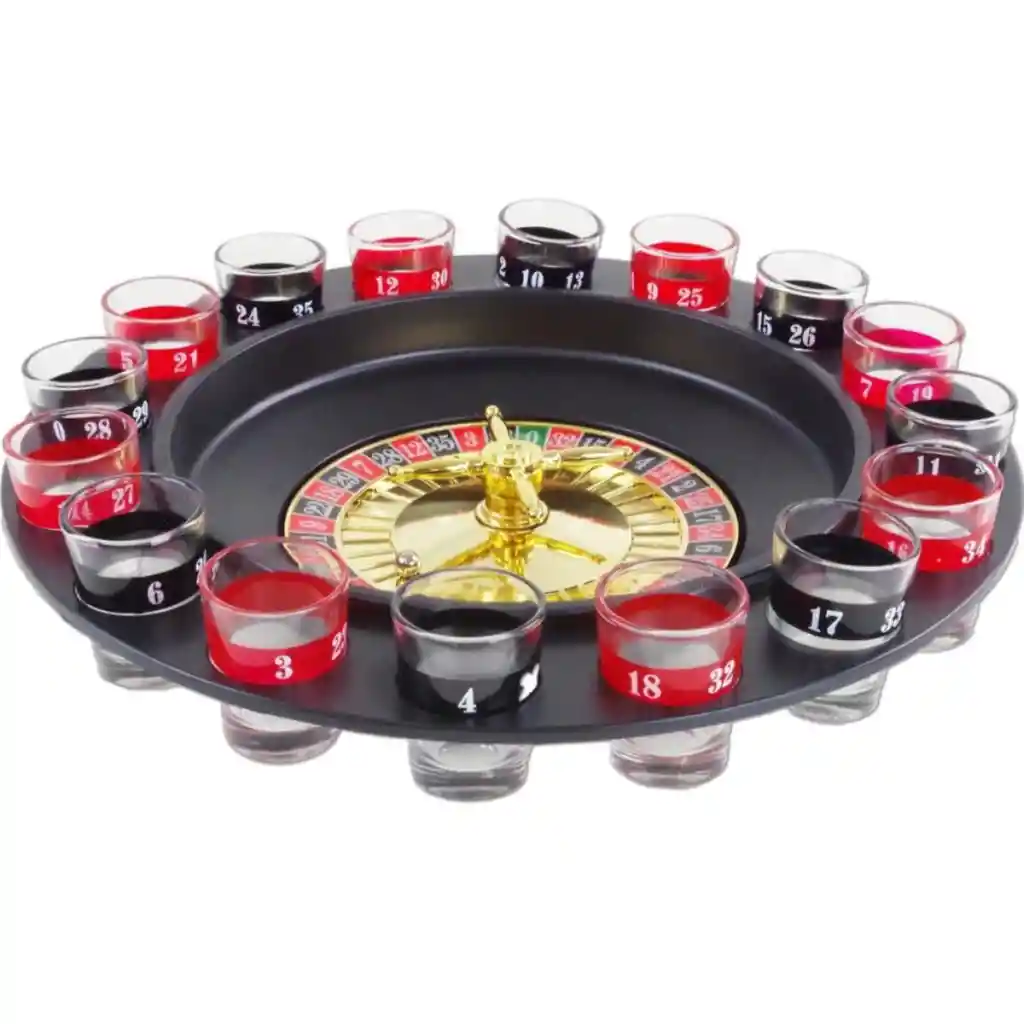 Ruleta Shots Juego De Mesa Para Tomar Spinning 16 Piezas