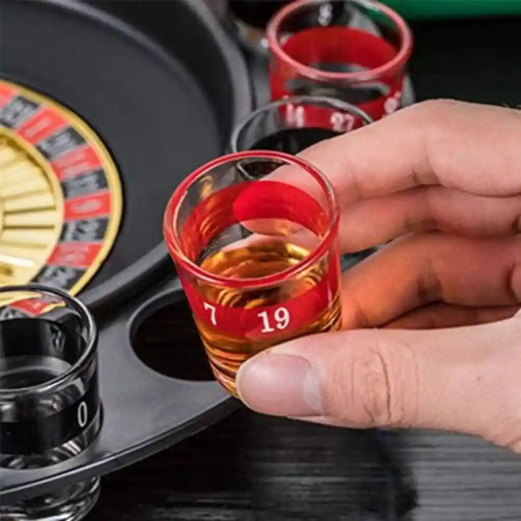 Ruleta Shots Juego De Mesa Para Tomar Spinning 16 Piezas