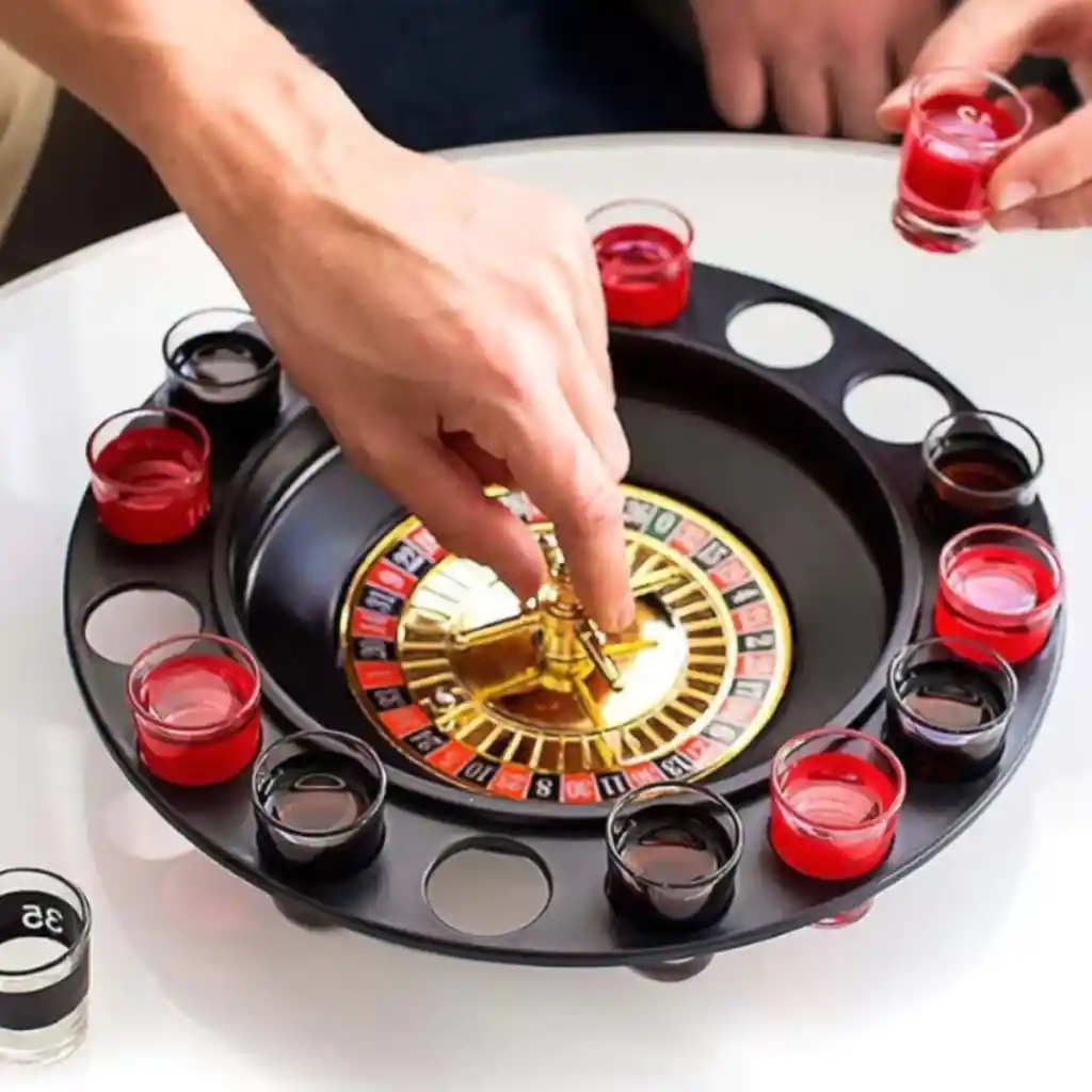 Ruleta Shots Juego De Mesa Para Tomar Spinning 16 Piezas