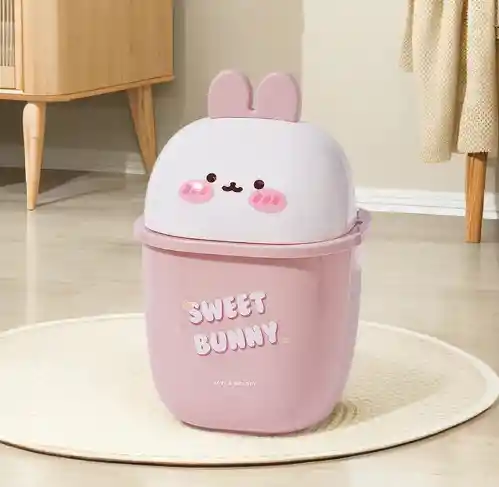 Mini Basurera De Escritorio Con Tapa Decorativo Cubo De Almacenamiento