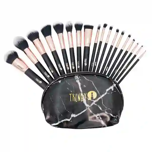 Kit Brocha Trendy Kt18 Marmol Negro X 18 Und
