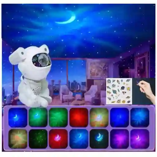 Proyector Astronauta Led - Nebulosa, Estrellas Y Música