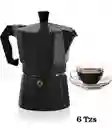 Cafetera Moka De 6 Tazas Color Negro