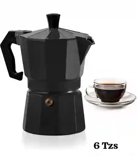 Cafetera Moka De 6 Tazas Color Negro