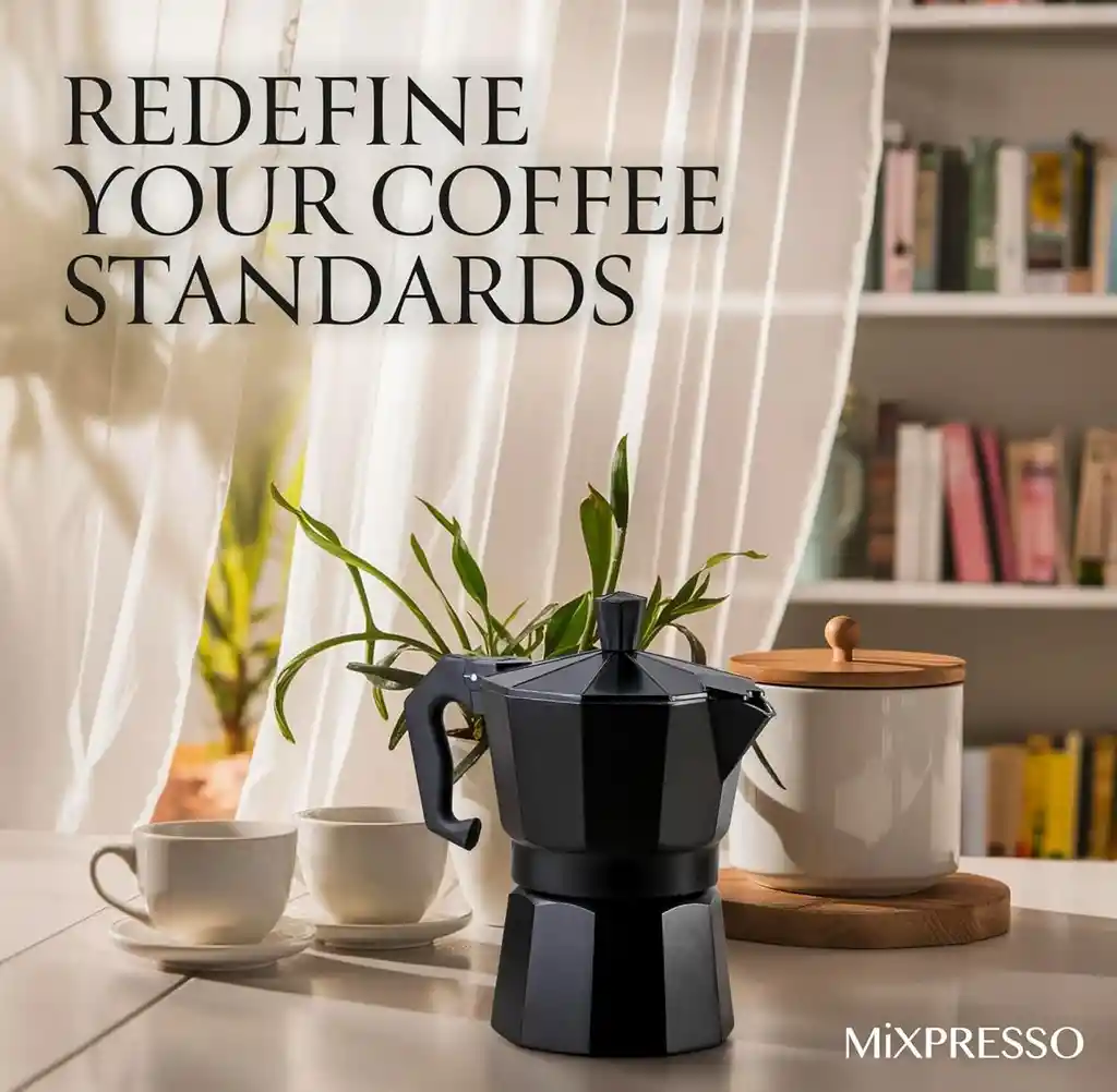 Cafetera Moka De 6 Tazas Color Negro