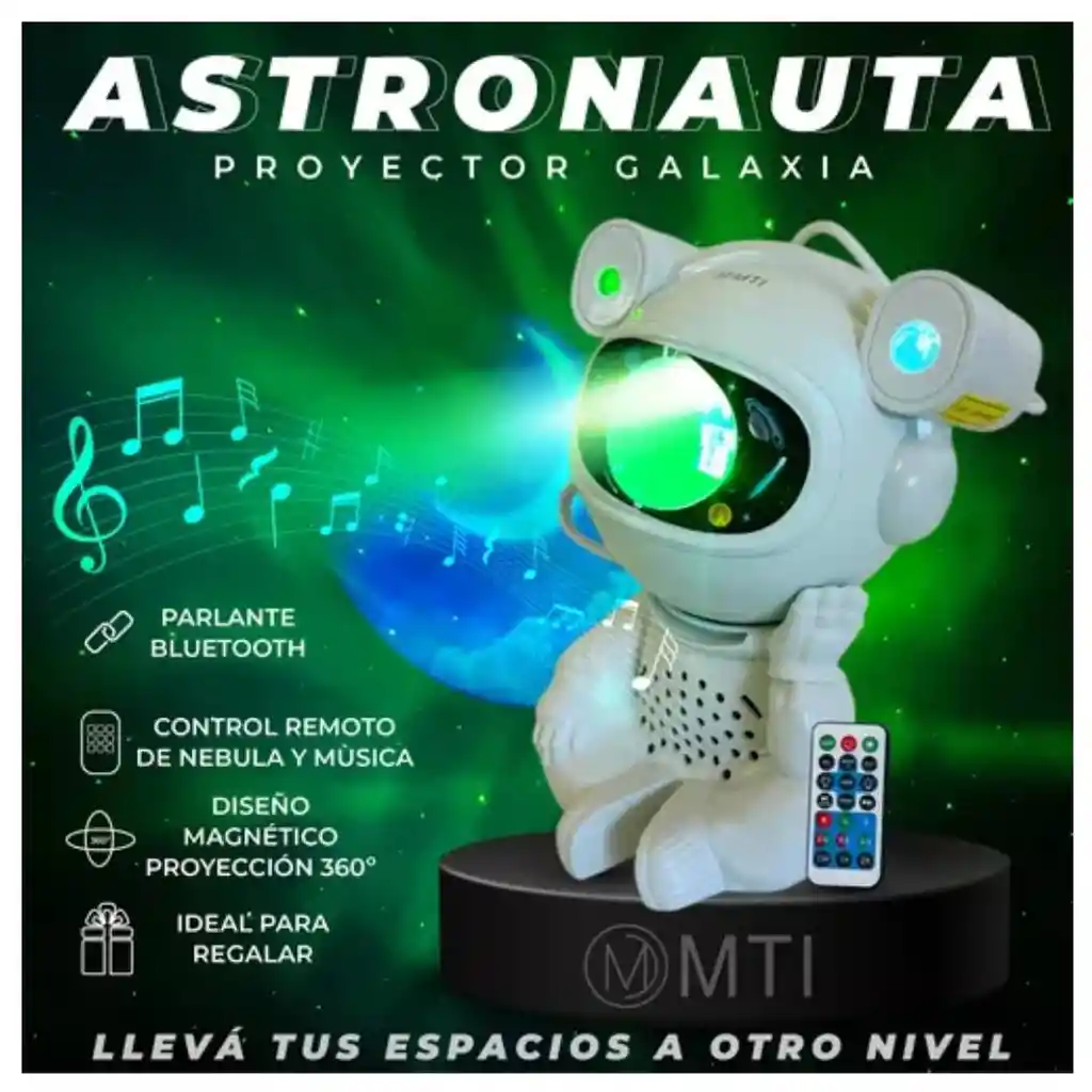 Proyector Astronauta Led - Nebulosa, Estrellas Y Música