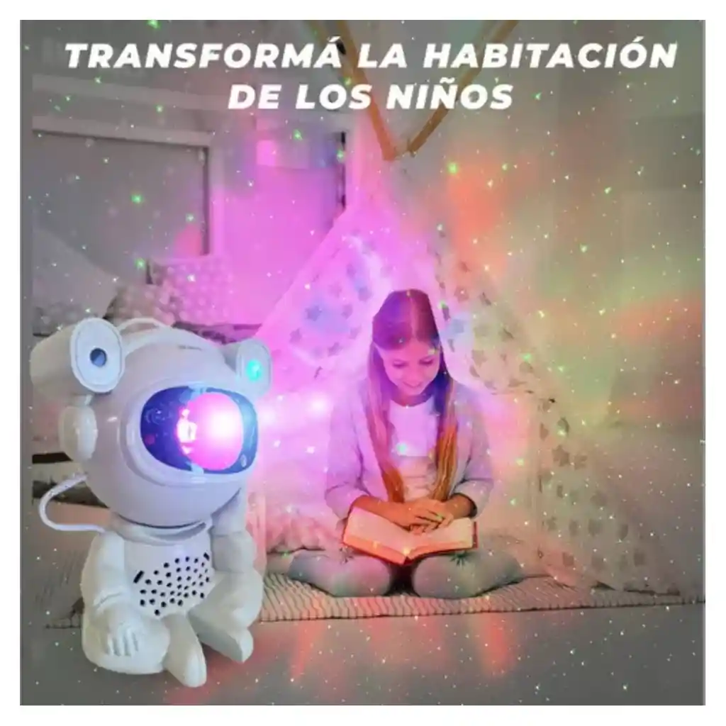 Proyector Astronauta Led - Nebulosa, Estrellas Y Música