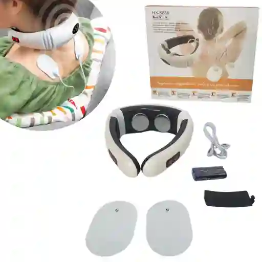 Masajeador De Cuello Electroestimulador Digital 2 Electrodos