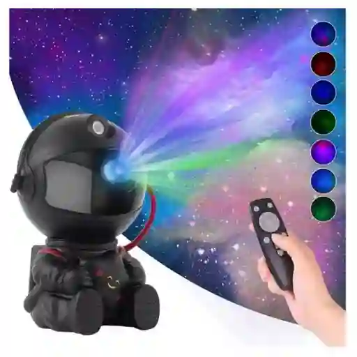 Proyector Astronauta Galaxia Luz Nocturna 360° Con Control